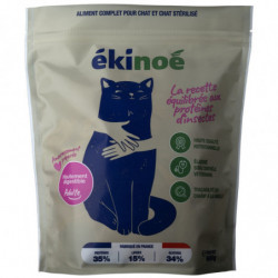 EKINOE - Croquettes pour chat Adulte Stérilisé aux protéines d insectes - sac de 900 g Sonico.fr