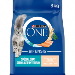PURINA ONE - Croquettes pour Chat d'Intérieur Stérilisé à la Truite - sac de 3 kg Sonico.fr