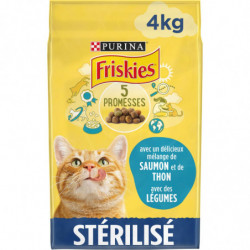 FRISKIES - Croquettes pour chat Stérilisé au Saumon au Thon aux Légumes - sac de 4 kg Sonico.fr