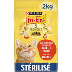 FRISKIES - Croquettes pour chat Stérilisé au Buf Poulet Légumes - sac de 2 kg Sonico.fr
