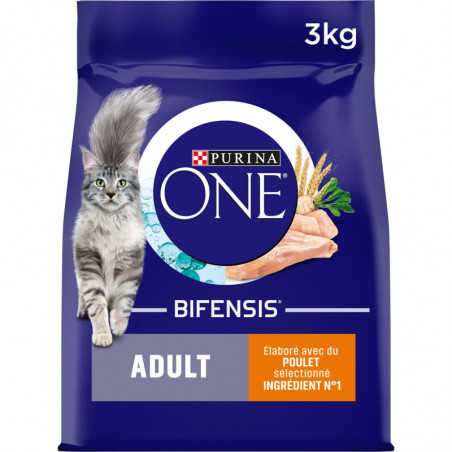 PURINA ONE - Croquettes pour chat Adulte au Poulet - sac de 3 kg Sonico.fr