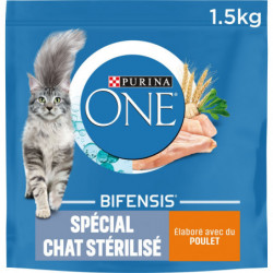 PURINA ONE - Croquettes pour chat Stérilisé au Poulet - sac de 1,5 kg Sonico.fr