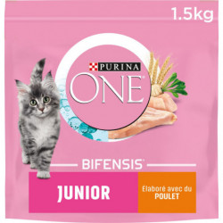 PURINA ONE - Croquettes pour chat Junior au Poulet - sac de 1,5 kg Sonico.fr