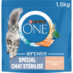 PURINA ONE - Croquettes pour chat Stérilisé à la Truite - sac de 1,5 kg Sonico.fr