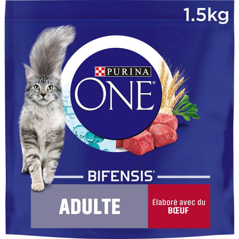 PURINA ONE - Croquettes pour chat Adulte au Buf - sac de 1,5 kg Sonico.fr