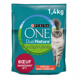 PURINA ONE - DualNature Croquettes pour chat Stérilisé au Buf - sac de 1,4 kg Sonico.fr