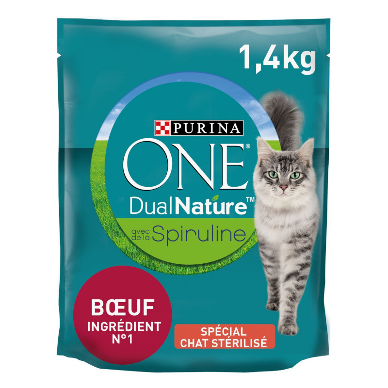 PURINA ONE - DualNature Croquettes pour chat Stérilisé au Buf - sac de 1,4 kg Sonico.fr
