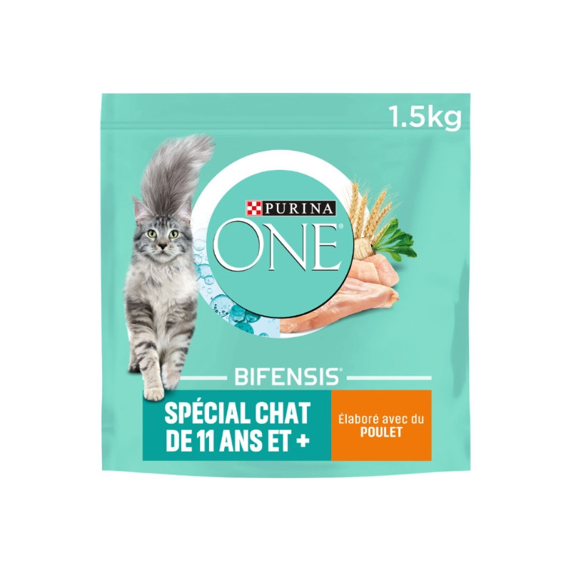 PURINA ONE - Croquettes pour chat Senior 11 ans et + au Poulet - sac de 1,5 kg Sonico.fr