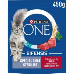 PURINA ONE - Croquettes pour chat Stérilisé au Buf - sac de 450 g Sonico.fr