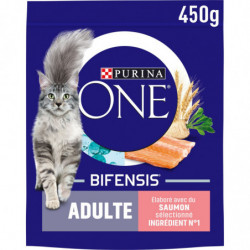 PURINA ONE - Croquettes pour chat Adulte au Saumon - sac de 450 g Sonico.fr