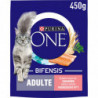 PURINA ONE - Croquettes pour chat Adulte au Saumon - sac de 450 g Sonico.fr