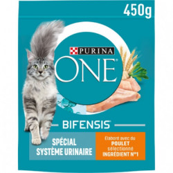 PURINA ONE - Croquettes pour chat Spécial Système Urinaire au Poulet - sac de 450 g Sonico.fr