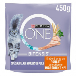 PURINA ONE - Croquettes pour chat Spécial Pelage Boules de poils au Poulet - sac de 450 g Sonico.fr