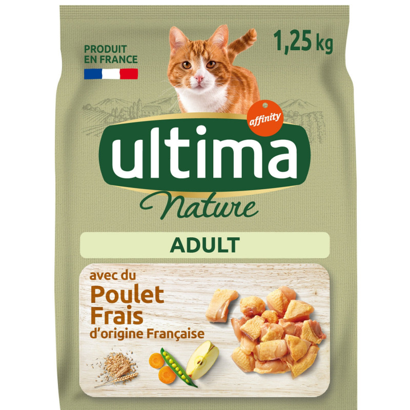 ULTIMA NATURE - Croquettes pour chat Adulte au Poulet - sac de 1,25 kg Sonico.fr