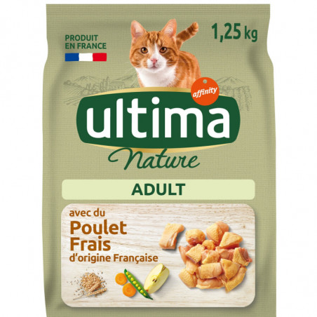 ULTIMA NATURE - Croquettes pour chat Adulte au Poulet - sac de 1,25 kg Sonico.fr