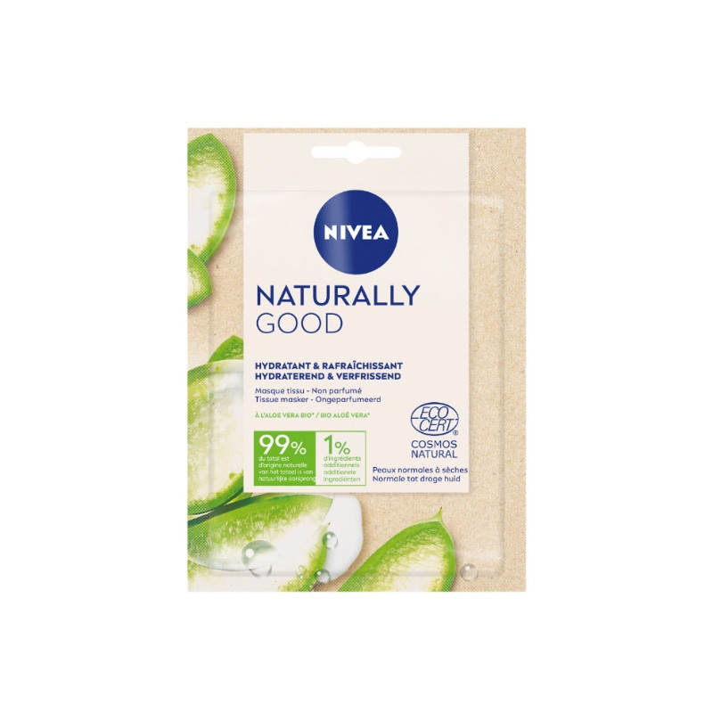 NIVEA - Masque Visage Tissu Naturally Good Aloe Vera Sonico.fr