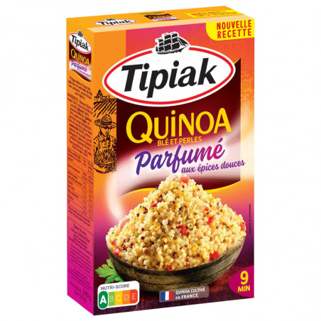 TIPIAK - Quinoa Gourmand Parfumé Aux Épices Douces Blé Perles - boite de 240 g Sonico.fr