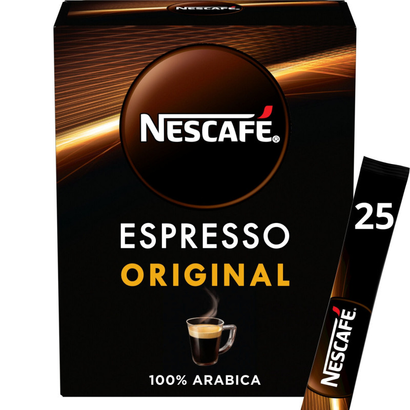 NESCAFE - Café Soluble Espresso Original - boîte de 45g - 25 sticks Sonico.fr