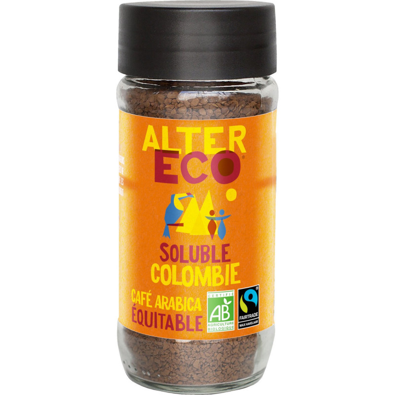 ALTER ECO - Café soluble bio Colombie pur arabica - pot de 100 g Sonico.fr