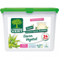 L'ARBRE VERT - Lessive Capsule Savon Végétal - boîte de 24 capsules Sonico.fr