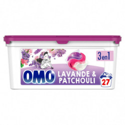 OMO - Lessive Capsule 3en1 Lavande et Patchouli - boîte de 27 capsules Sonico.fr