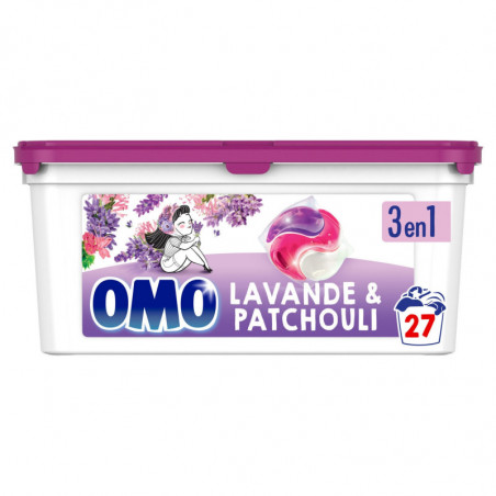 OMO - Lessive Capsule 3en1 Lavande et Patchouli - boîte de 27 capsules Sonico.fr