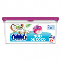 OMO - Lessive Capsule 3en1 Noix De Coco - boîte de 27 capsules Sonico.fr