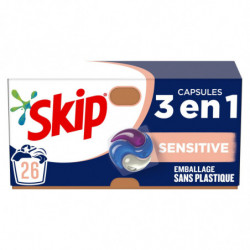 SKIP - Lessive Capsule 3En1 Sensitive - boîte de 26 capsules Sonico.fr