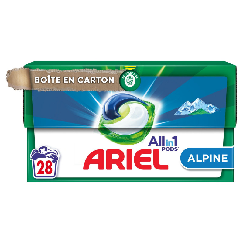 ARIEL - Lessive Capsule Alpine Tout-En-1 - boite de 28 capsules Sonico.fr
