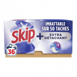 SKIP - Lessive Capsules Extra Détachant Tout en 1 - boîte de 36 capsules Sonico.fr