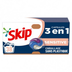 SKIP - Lessive Capsule 3En1 Sensitive - boîte de 38 capsules Sonico.fr