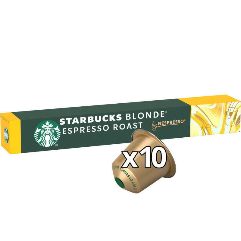 STARBUCKS - Blonde Espresso Roast Intensité 6 Café capsules Compatible Nespresso - boite de 10 capsules Sonico.fr