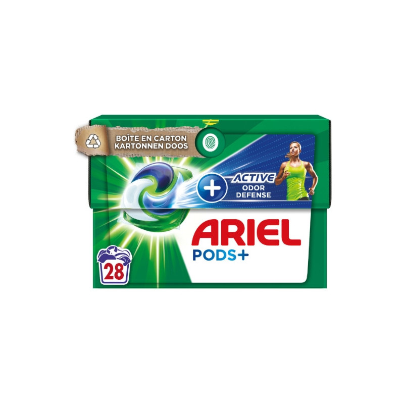 ARIEL - Lessive Capsule Active Odor Defense Tout-En-1 - boite de 28 capsules Sonico.fr