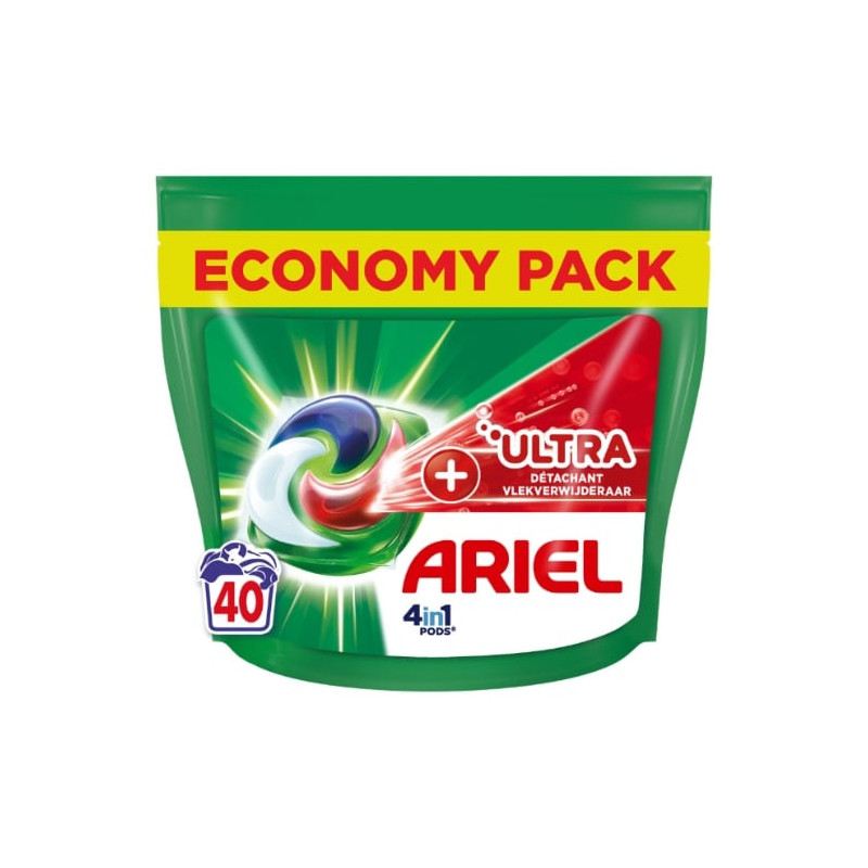 ARIEL - Lessive Capsule Ultra Détachant 4en1 Pods - boîte de 40 capsules Sonico.fr