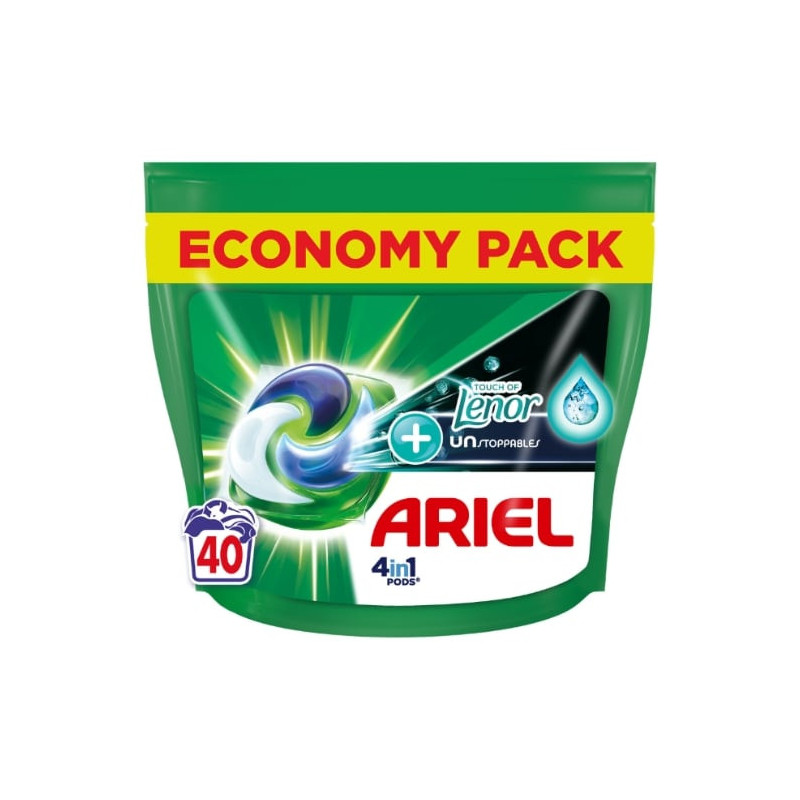 ARIEL - Lessive Capsule Unstoppables Touch of Lenor 4en1 Pods - boîte de 40 capsules Sonico.fr