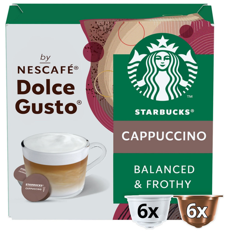 STARBUCKS - Cappuccino Café dosettes Compatible Dolce Gusto - boite de 12 capsules Sonico.fr
