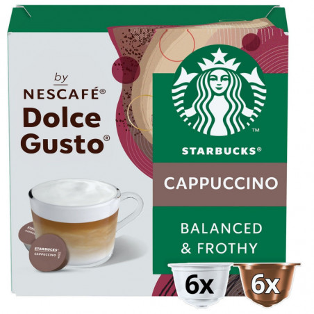 STARBUCKS - Cappuccino Café dosettes Compatible Dolce Gusto - boite de 12 capsules Sonico.fr