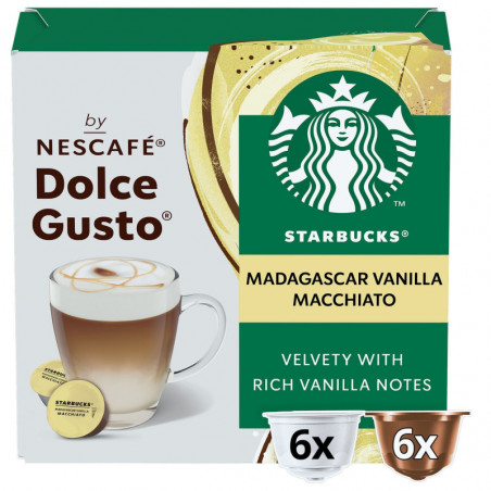 STARBUCKS - Madagascar Vanilla Macchiato Café Capsules Compatible Dolce Gusto - boite de 12 capsules Sonico.fr