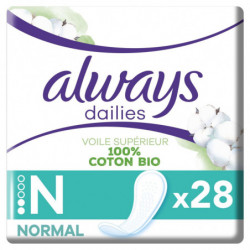 ALWAYS - Dailies Cotton Protection Bio Normal - boite de 28 Protège-Slips Sonico.fr