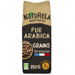 NATURELA - Pur Arabica intensité 7 Café en grains Bio - paquet de 250 g Sonico.fr