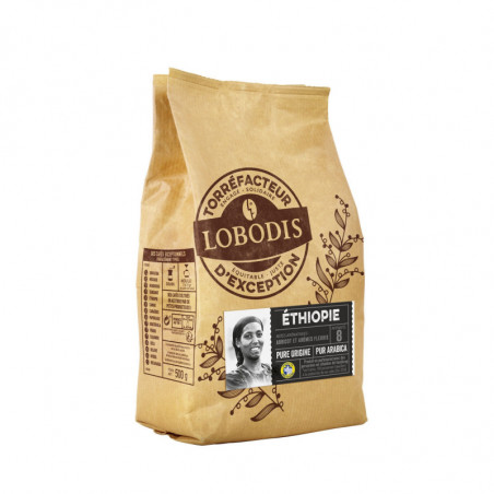 LOBODIS - Ethiopie Café en Grains - paquet de 500 g Sonico.fr