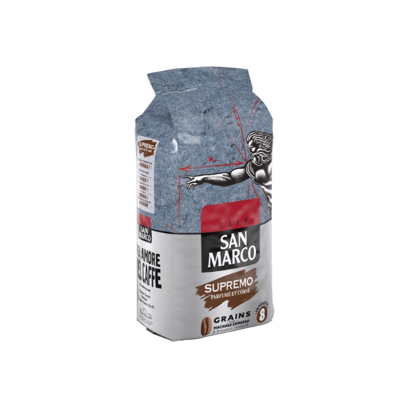 SAN MARCO - Supremo n° 8 Café en grains - paquet de 1 kg Sonico.fr