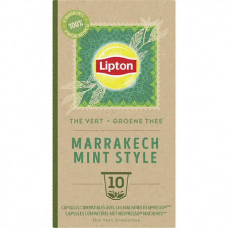 LIPTON - Marrakech Mint Capsules de thé vert à la menthe - 10 capsules Compatibles Nespresso Sonico.fr