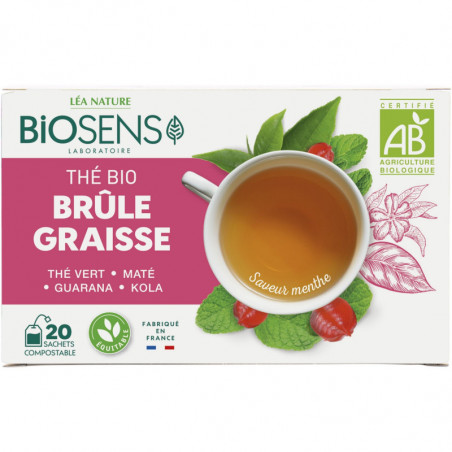 BIOSENS - Thé Vert Brûle Graisse Bio - boite de 20 sachets Sonico.fr