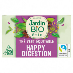 JARDIN BIO ETIC - Thé vert Happy Digestion Bio - boîte de 20 sachets Sonico.fr