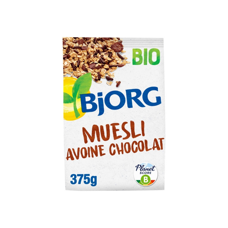 BJORG - Muesli bio à l'avoine et au chocolat - paquet de 375 g Sonico.fr