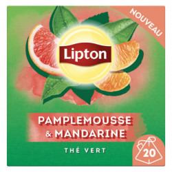 LIPTON  - Thé vert Pamplemousse et Mandarine - boite de 20 sachets Sonico.fr