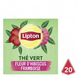 LIPTON - Thé Vert Fleur Hibiscus et Framboise - boite de 20 sachets Sonico.fr