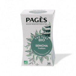 PAGES - Thé vert Sencha Tradition Bio - boite de 20 sachets Sonico.fr