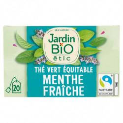 JARDIN BIO ETIC - Thé vert Menthe Fraiche Bio - boîte de 20 sachets Sonico.fr